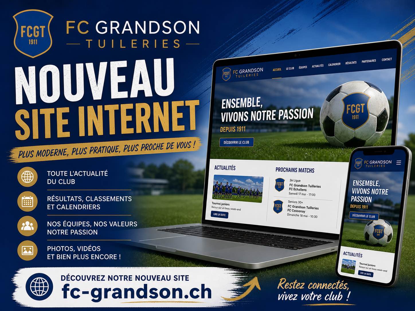 Le FC Grandson-Tuileries lance son nouveau site internet